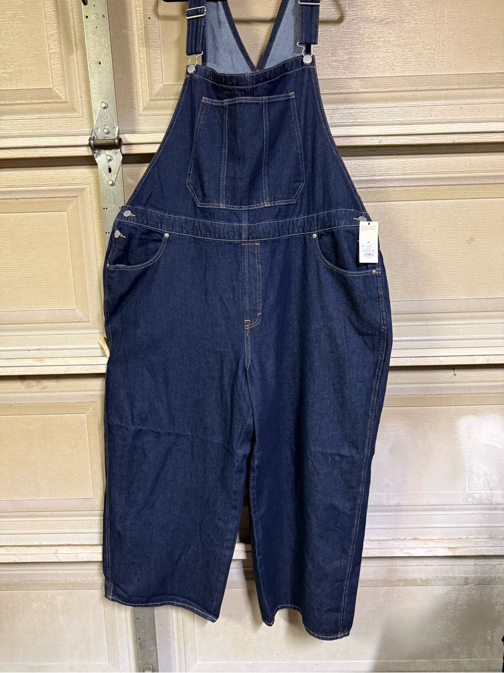 Universal Thread Dark Blue Denim Relaxed Overalls
